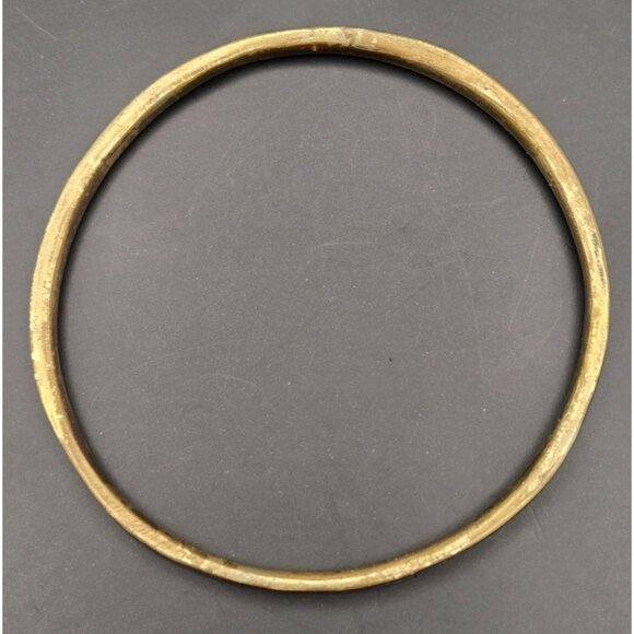 Vintage Brass and Composite Turquoise Bangle Bracelet - Picture 9 of 9